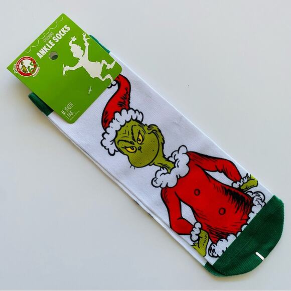 Grinch | Naughty Nice Grinch Cindy Lou Who Ankle Socks NWT Youth M 10-5 - Picture 1 of 6